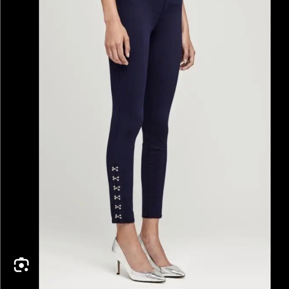 L’AGENCE Marlo High Rise Skinny jeans in Oxford silver studs 27 - Picture 1 of 11